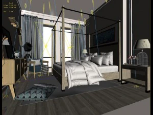 stylish master bedroom design 39 3D Model