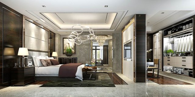 stylish master bedroom design 40 3D Model .c4d .max .obj .3ds .fbx .stl .blend