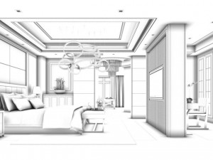 stylish master bedroom design 40 3D Model