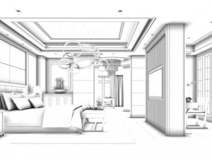 stylish master bedroom design 40 3D Model