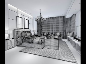 stylish master bedroom design 41 3D 모델