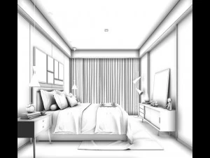 stylish master bedroom design 42 3D Model