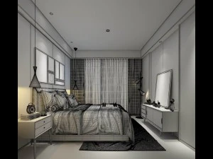 stylish master bedroom design 42 3D Model