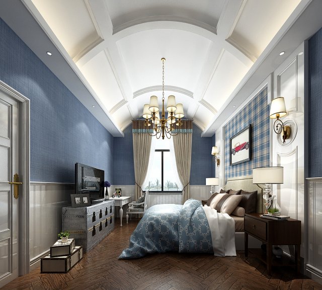 stylish master bedroom design 43 Model 3D .c4d .max .obj .3ds .fbx .stl .blend 
