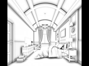 stylish master bedroom design 43 Model 3D