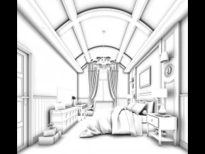 stylish master bedroom design 43 3D Model