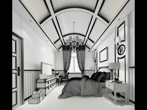 stylish master bedroom design 43 3D Model
