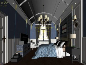 stylish master bedroom design 43 3D Model