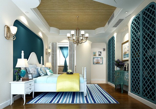 stylish master bedroom design 44 Modelo 3D .c4d .max .obj .3ds .fbx .stl .blend 
