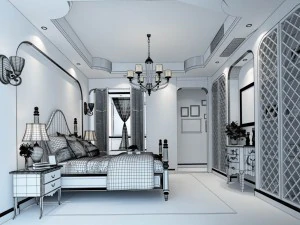 stylish master bedroom design 44 3D Model