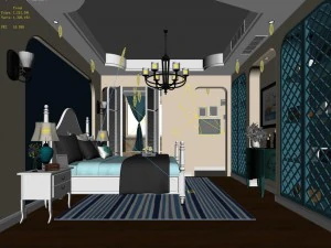 stylish master bedroom design 44 3D Model