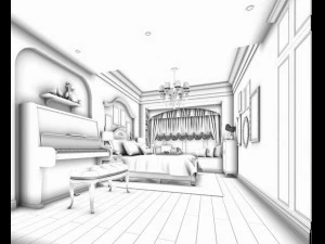 stylish master bedroom design 45 3D Model