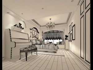stylish master bedroom design 45 3D Model