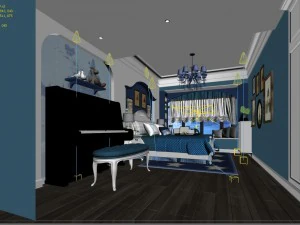 stylish master bedroom design 45 3D Model