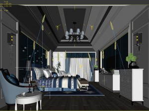 stylish master bedroom design 46 3D Model