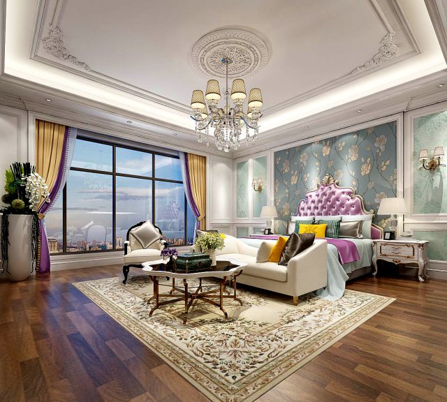 stylish master bedroom design 47 3Dモデル .c4d .max .obj .3ds .fbx .stl .blend 