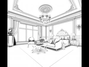 stylish master bedroom design 47 3D Model