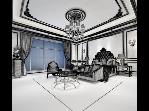 stylish master bedroom design 47 3D Model