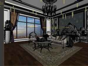 stylish master bedroom design 47 3D Model