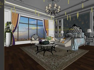 stylish master bedroom design 47 3D Model