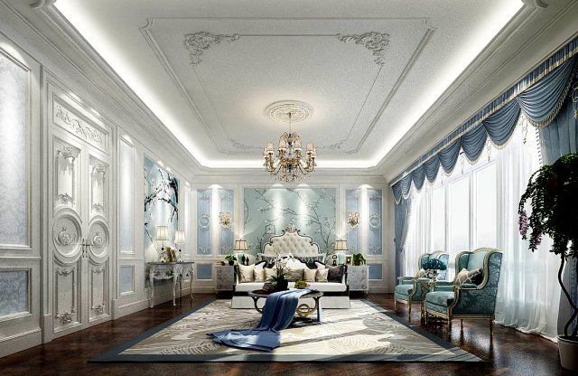 stylish master bedroom design 48 Modello 3D .c4d .max .obj .3ds .fbx .stl .blend 