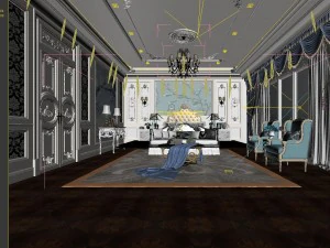 stylish master bedroom design 48 3D Model