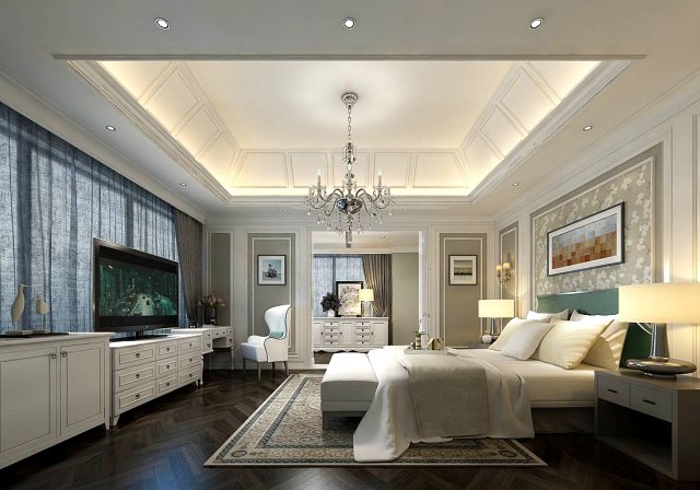 stylish master bedroom design 49 Modèle 3D .c4d .max .obj .3ds .fbx .stl .blend 