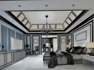 stylish master bedroom design 49 3D Model