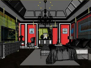 stylish master bedroom design 49 3D Model