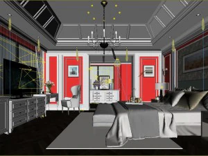 stylish master bedroom design 49 3D Model