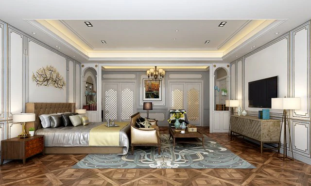 stylish master bedroom design 51 3D Model .c4d .max .obj .3ds .fbx .stl .blend