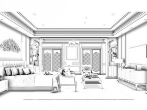 stylish master bedroom design 51 Modello 3D