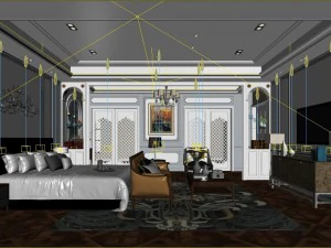 stylish master bedroom design 51 3D Model