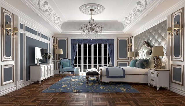 stylish master bedroom design 52 3D Модель .c4d .max .obj .3ds .fbx .stl .blend 