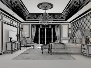 stylish master bedroom design 52 3D Model