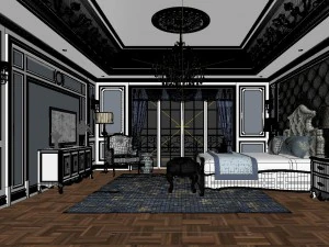 stylish master bedroom design 52 3D Model
