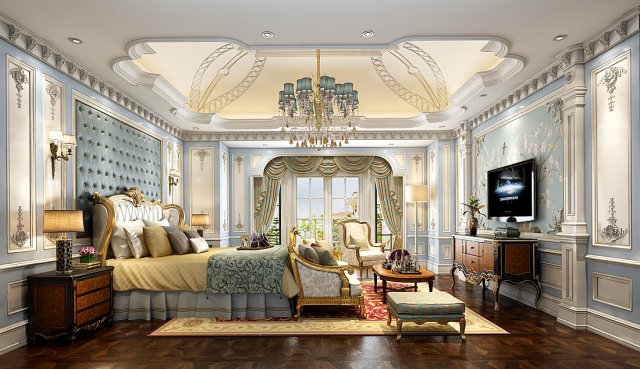 stylish master bedroom design 53 3D Model .c4d .max .obj .3ds .fbx .stl .blend 