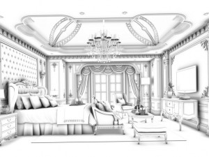 stylish master bedroom design 53 3D Model