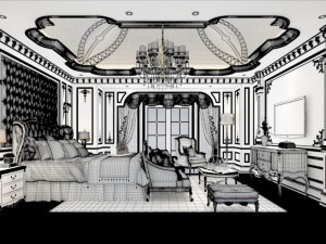stylish master bedroom design 53 3D Model