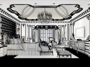 stylish master bedroom design 53 3D Model