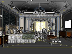 stylish master bedroom design 53 3D Model