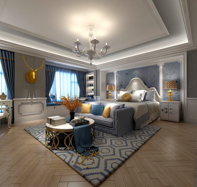 stylish master bedroom design 54 3Dモデル .c4d .max .obj .3ds .fbx .stl .blend 
