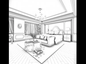 stylish master bedroom design 54 3D Model