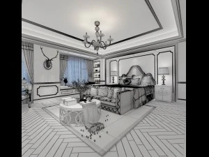 stylish master bedroom design 54 3D Model