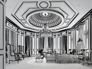 时尚的主卧室设计55 3D 模型