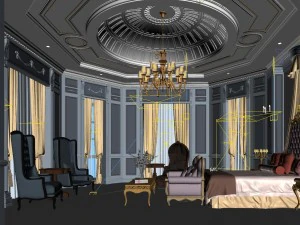 时尚的主卧室设计55 3D 模型