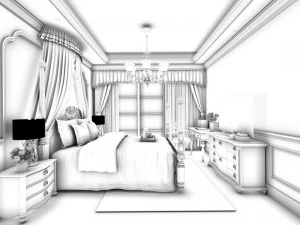 stylish master bedroom design 56 3D Model