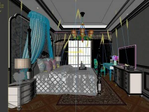 stylish master bedroom design 56 3D Model