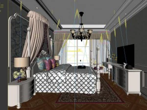stylish master bedroom design 56 3D Model