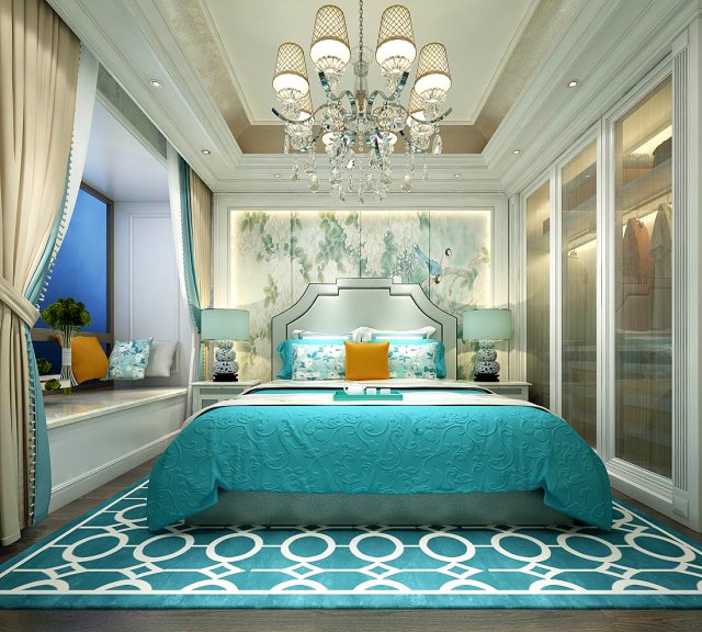 stylish master bedroom design 57 Modèle 3D .c4d .max .obj .3ds .fbx .stl .blend 